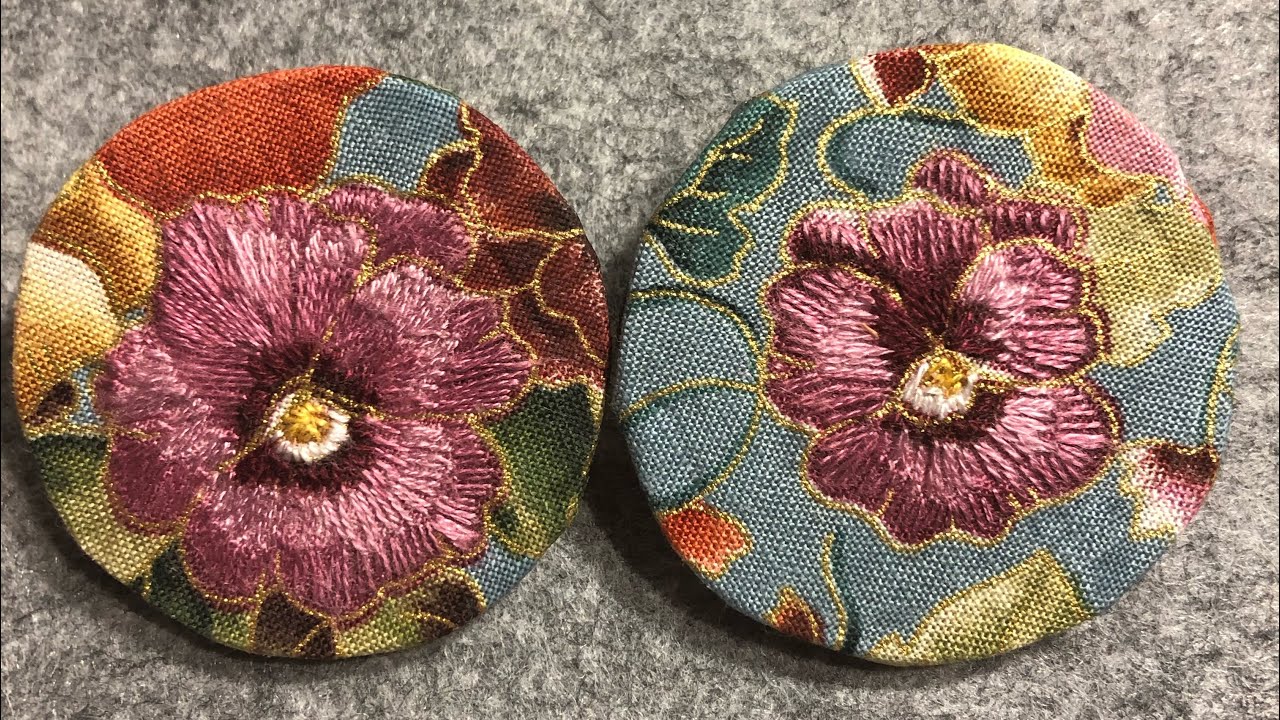 DIY thread painted flower brooch 1 hour easy slow stitch project  