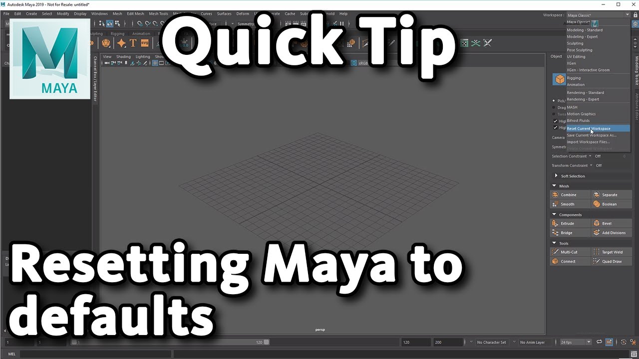 Maya Quick Tip: Resetting Maya To The Default State