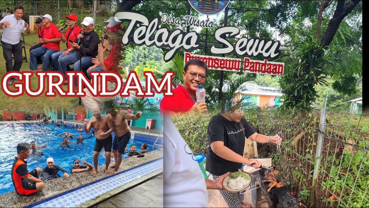 RENANG DI DESA WISATA TELAGA SEWU PANDAAN DAN GATHERING DI BASECAMP KE-2  GURINDAM TAMANDAYU