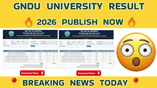 Gndu Result 2026 Published Now 😱 2nd / 4th / 6th Semester ✍️ Gndu Result News Today | Latest Update Net Worth