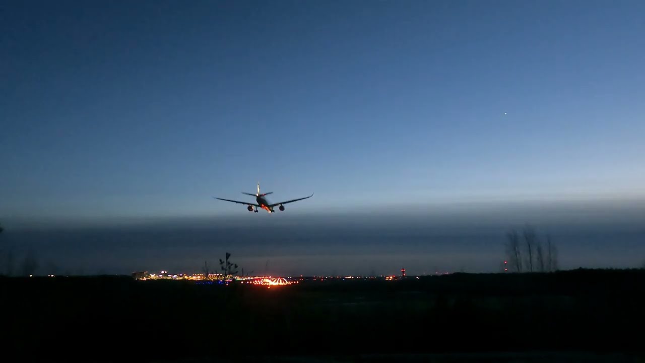 Beautiful sunset at Helsinki Airport