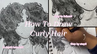How To Draw Curly Hair Tutorial (easy step by step beginner tutorial)