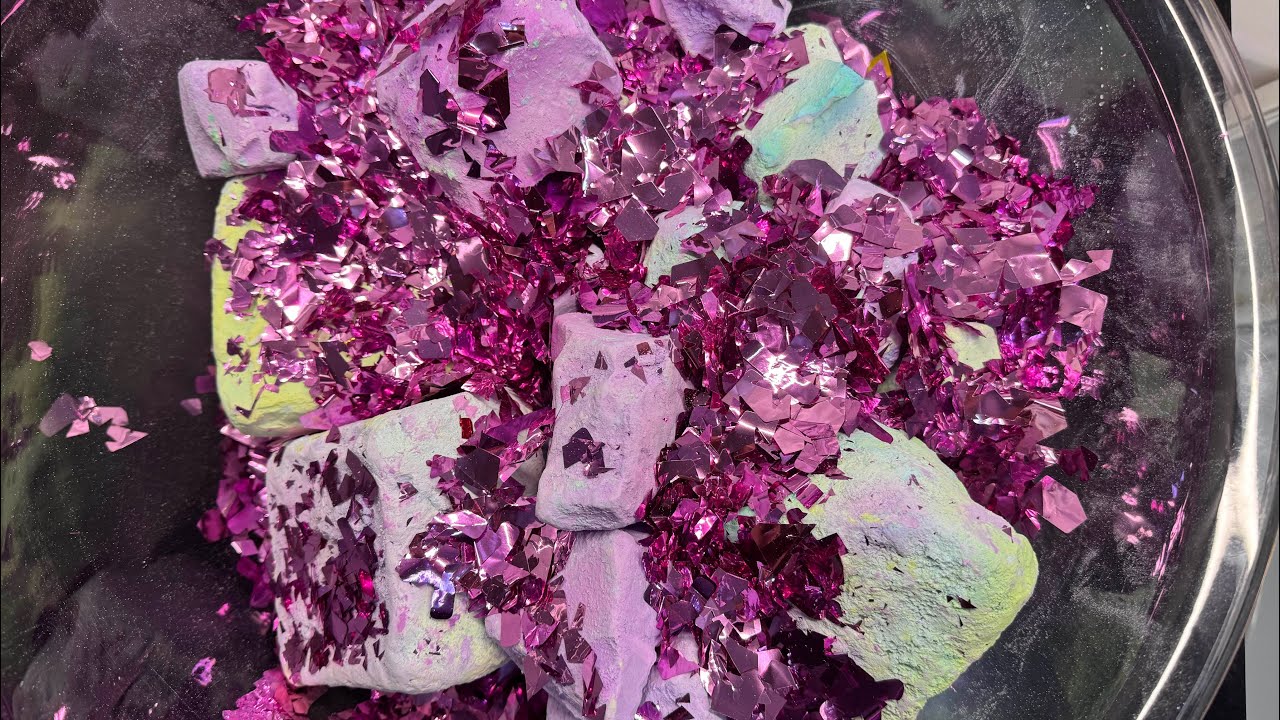 Jumbo Purple & Green Dyed Gym Chalk Covered with Magenta Foil