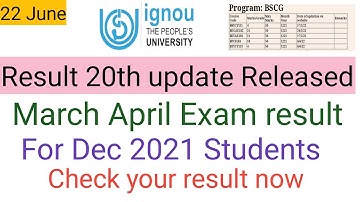 IGNOU results update 2022 December 2021 Result update For March april exam students