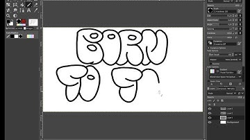Drawing the Bubble graffiti text - GIMP Tutorial (NEXT STEP)