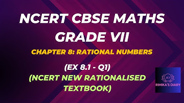 NCERT Grade 7||CBSE Class 7 Maths in Tamil||Rational Numbers(EX 8.1 Q1)#rimikasdiary#cbse#kid#ncert