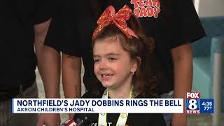 Northfield 7-year-old rings the bell after completing cancer treatments at Akron Children’s