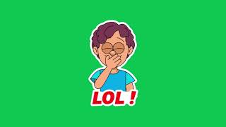 Funny Cartoon Boy Saying LOL - Green Screen Video For Video Editing