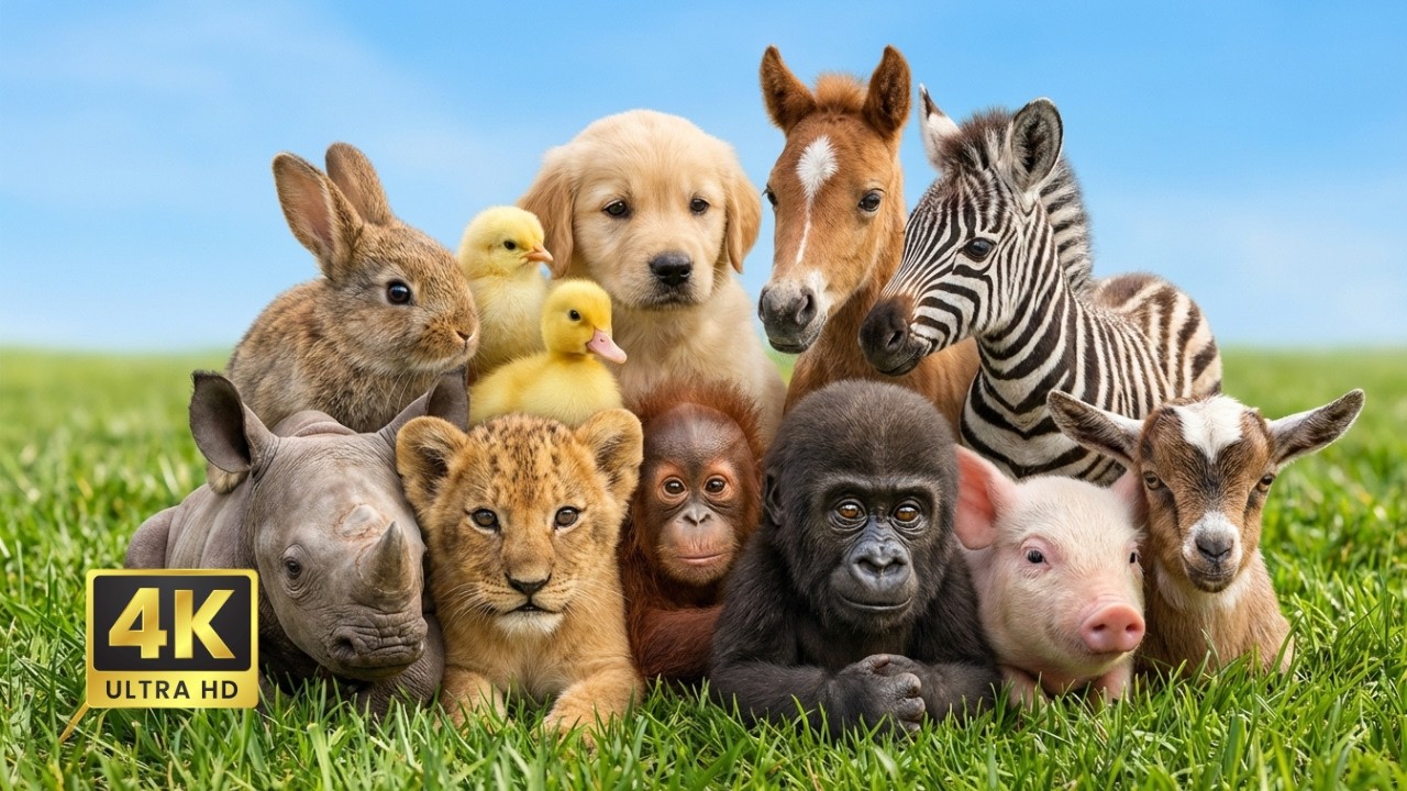 Interesting Farm Animals - Bison, Sheep, Goat, Cow, Elephant, Capybara, Cat - Animal Moments