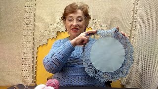 картинка: Обвязка салфетки из ткани. Мастер-класс по вязанию крючком от О. С. Литвиной.