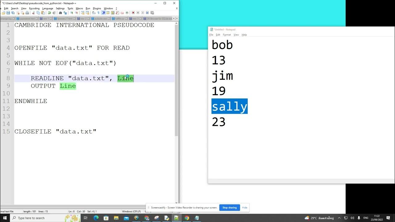 9618 Pseudocode to Python: 07. Reading All Lines From a .txt File - YouTube