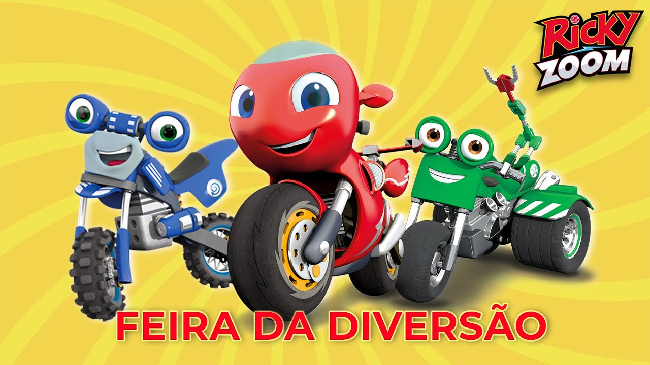 Dia Da Corrida ⚡️Feira da Diversão ⚡️ Desenho Animado De Moto