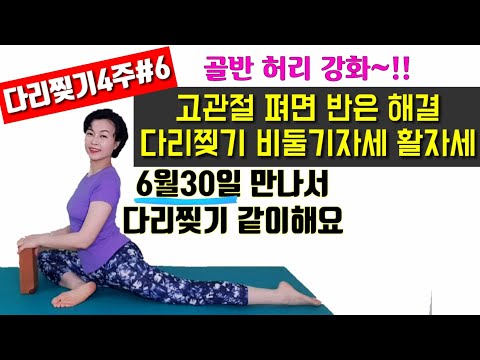 다리찢기 4주#6 골반 세우기 민정요가 비둘기자세 활자세 6월30일 저랑 다리찢기 같이해요