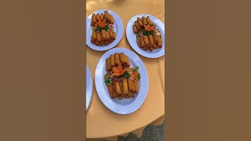 Chả giò hải sản, khai vị trên bàn tiệc I Đặt tiệc Ngọc Thuận  #dattiecngocthuan #monngondaitiec