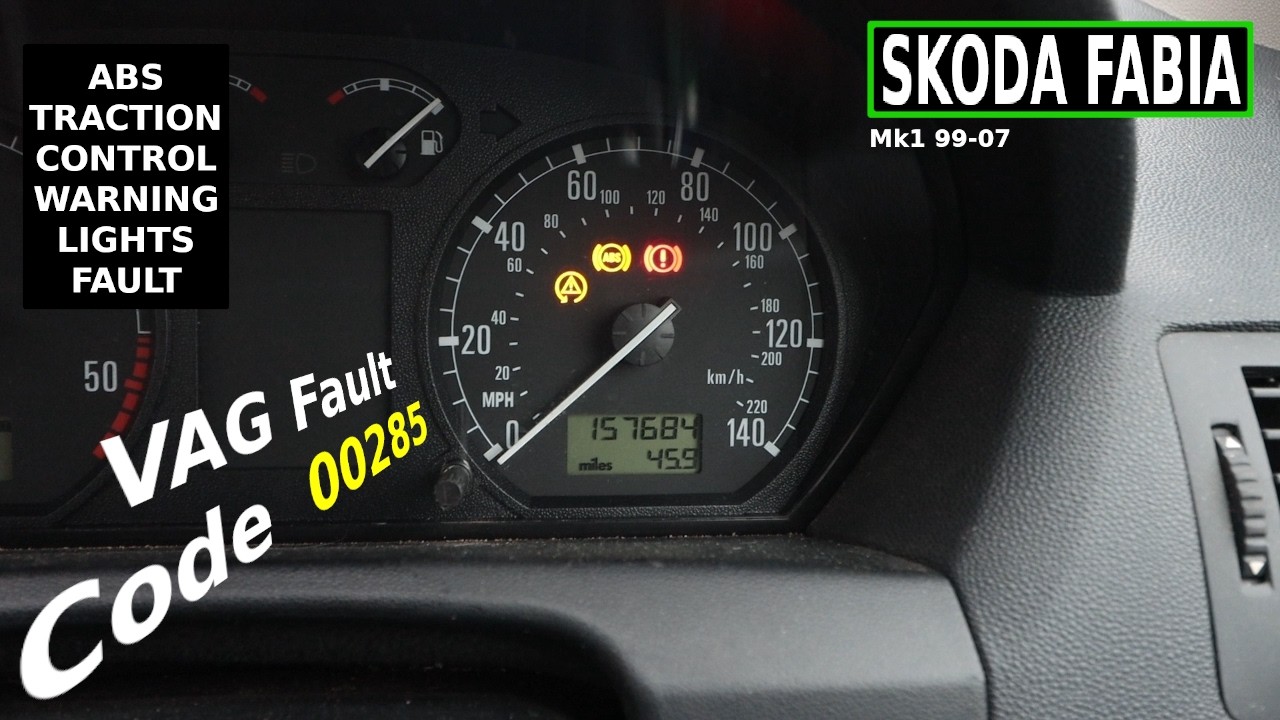 SKODA FABIA 00285 code, ABS BRAKE, TRACTION CONTROL WARNING LIGHT FIX ...