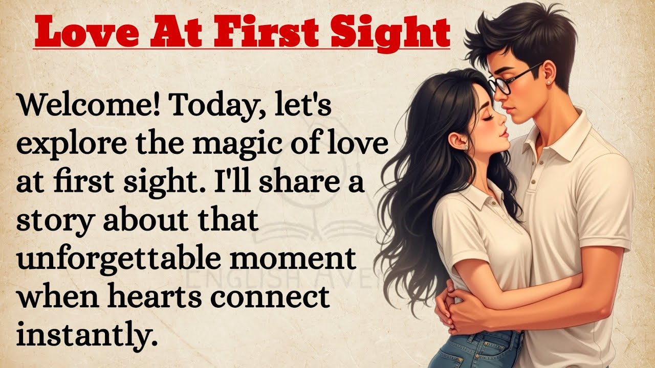 Outline Video Love At First Sight English Short Story || Learn English Through Story Level 1 🔥