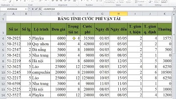 Giải đề 5 Excel  Bảng Tính Cước Phí Vận Tải