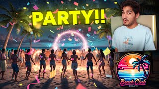 I Hosted a PARTY🎉 ON My BEACH! - Beach Club Simulator [#2]