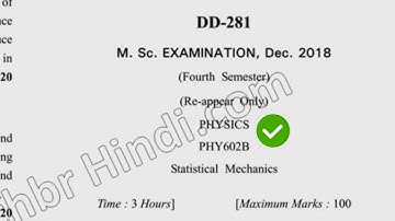 2018 Dcrust MSc Physics 4th Sem Reappear Statistical Mechanics Question Paper