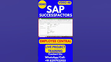 SAP SuccessFactors Employee Central Training Video 48 #sapsuccessfactorstraining #sapsuccessfactors