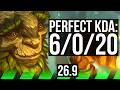 IVERN vs WARWICK (JGL) | Perfect KDA: 6/0/20 | EUW Master | 26.9