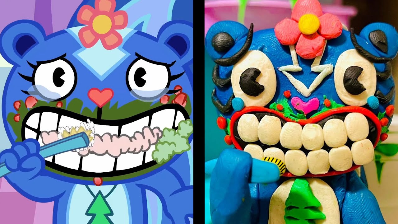 HAPPY TREE FRIENDS FROM CLAY. Wishy Washy. Full Episode. Plasticine Parody