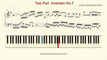 How To Play Piano: Bach "Two Part  Invention No 7" Piano Tutorial by Ramin Yousefi