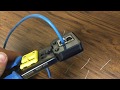 Crimping rj45 male connectors with the ezrj protool