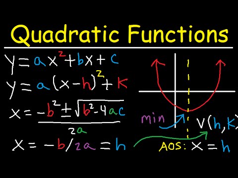 Graphing Quadratic Functions in Vertex & Standard Form - Axis of Symmetry - Word Problems