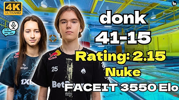 🔥donk (41-15) w/suns1de Rating: 2.15 (Nuke) | FACEIT EU | CS2 POV/demos