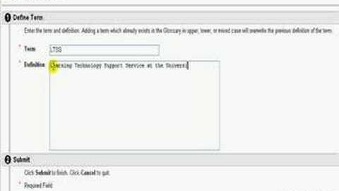 Adding a glossary term to your Blackboard course