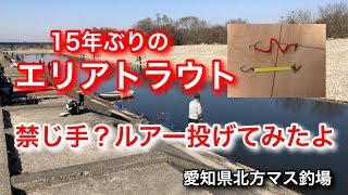 15年ぶりのエリアトラウトで禁じ手？ルアーを投げてきたよ！！【愛知県北方マス釣り場】