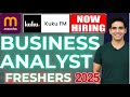 Business Analyst Jobs for Freshers 2025 | Business Analyst Career Path