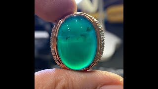 Natural 14.03ct Batu Bacan Kura Chrysocolla Ring Perak