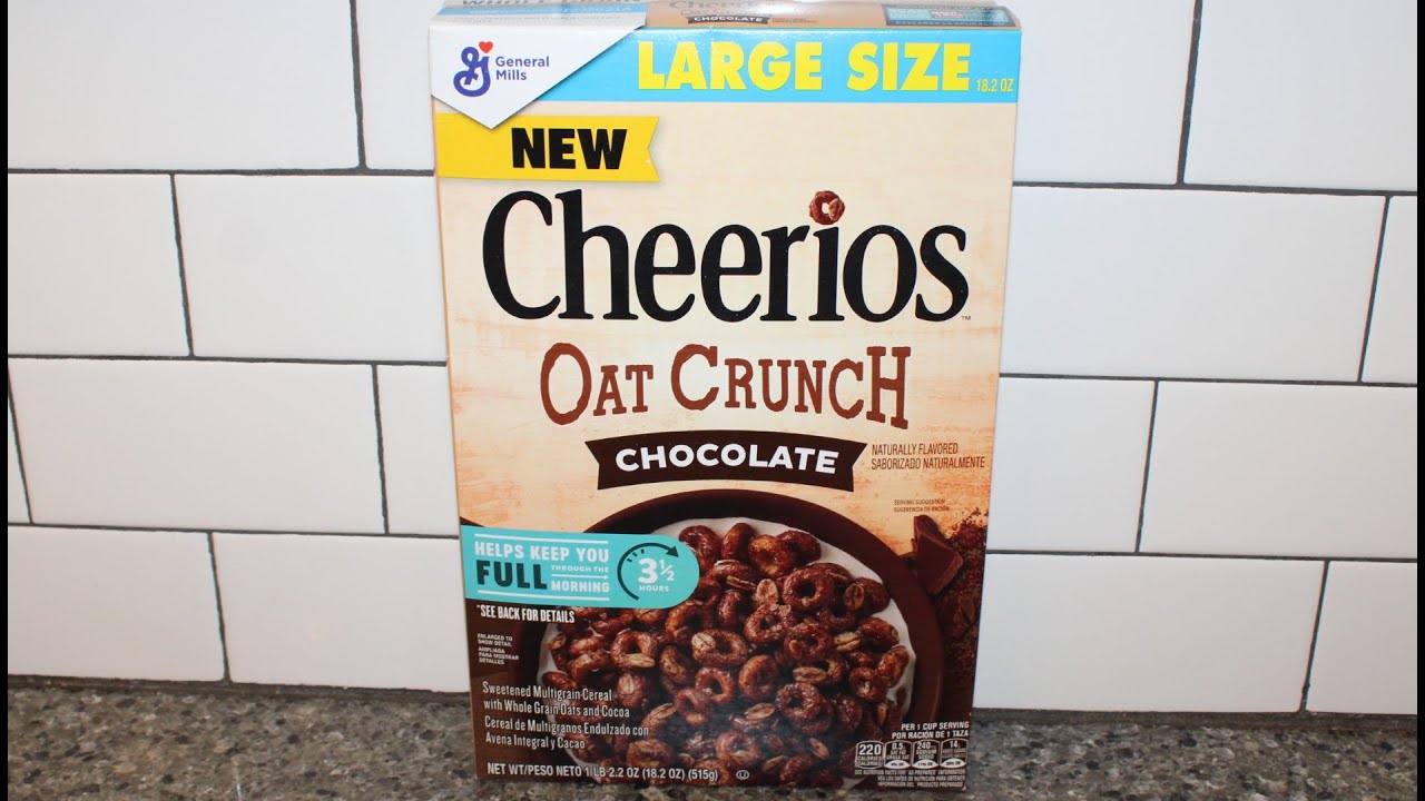 Cheerios Oat Crunch Chocolate Cereal Review - YouTube