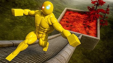 Euphoria Ragdoll Physics Madness – Falling Off a Mega Ramp Into LAVA!