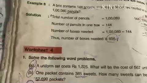 Maths class 5 unit 2 worksheet 4 word problems DAV