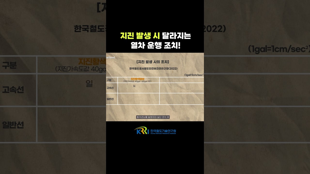 지진 발생 시 달라지는 열차 운행은? 썸네일