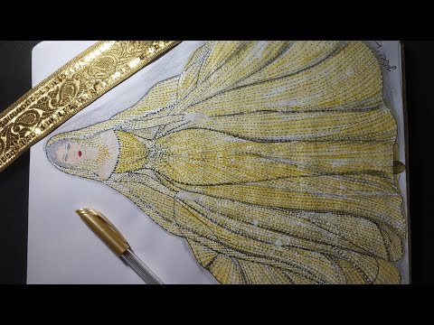 Fashion Illustration Painting//How To Draw Beautiful Dress Step By Step//Drawing For Beginners