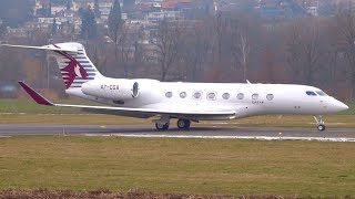 Qatar Executive Gulfstream G650ER Take-Off at Bern
