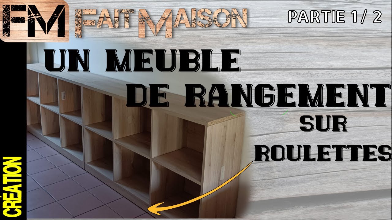 Création d'un meuble de rangement en mélaminé sur roulettes (partie 1