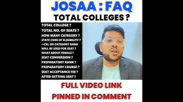 JOSAA FAQ : TOTAL COLLEGES ? #shorts #faq #josaa