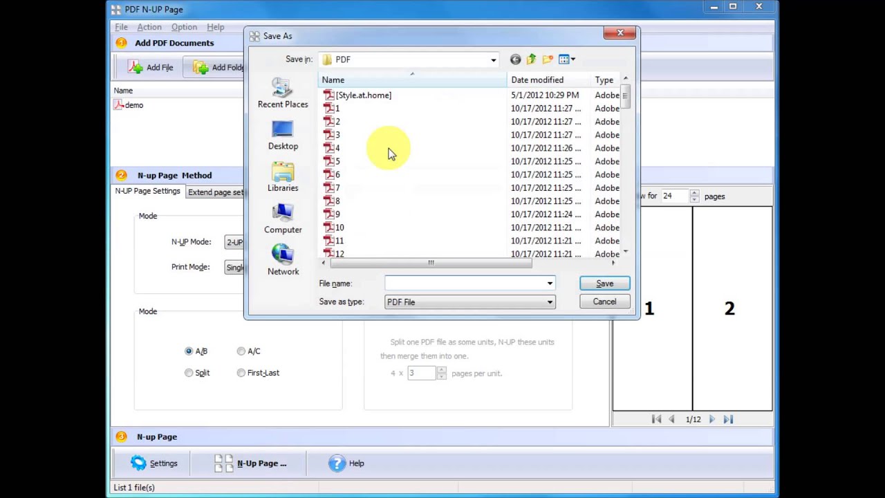 A-PDF N-up Page - Arrange multiple pages on one page in a PDF.