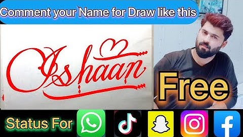 Ishaan Name Signature Calligraphy Status | How to Cursive write with cut Marker #ishaan