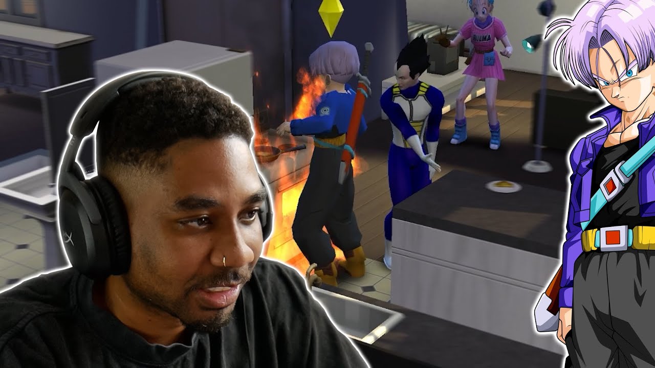 Trunks ALMOST KILLS Vegeta and Bulma! Sims 4 High School Years, Part1