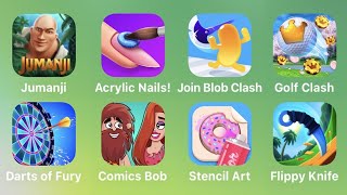 Jumanji, Acrylic Nails, Join Blob Clash, Golf Clash, Comics Bob, Stencil Art, Flippy Knife screenshot 5