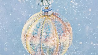 christmas painting silver acrylic ornament