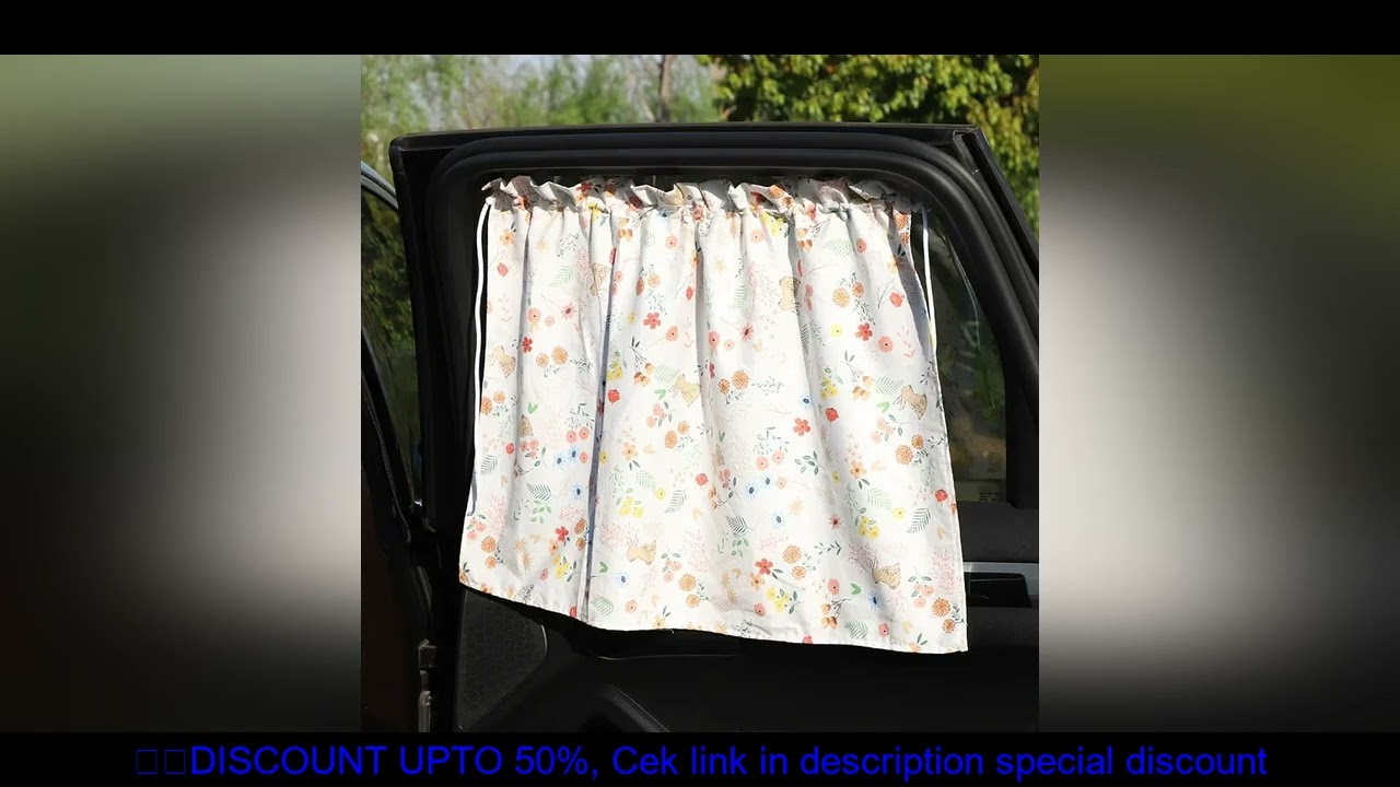 Car curtain sunshade cartoon cotton cloth car suction cup sunscreen heat insulation shade shade car