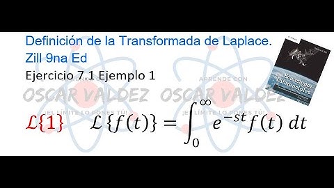 Ejercicios 7.1 Ejemplo 1 Dennis G. ZILL ED 9na Ed. Transformada de Laplace