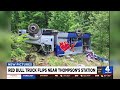 Red Bull truck flips in Tennessee